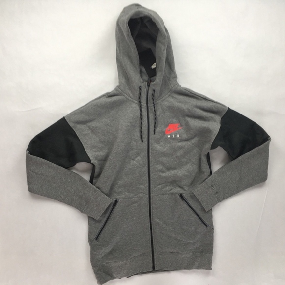 nike air hoodie red white black